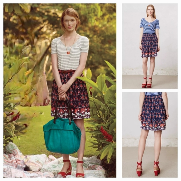 Anthropologie Adela Beaded Skirt Maeve - Picture 1 of 6